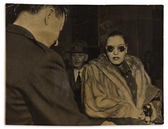 Baker, Josephine (1906-1975) & Billie Holiday (1915-1959) Seven Press Photos on Four Sheets, 1936 & 1949.